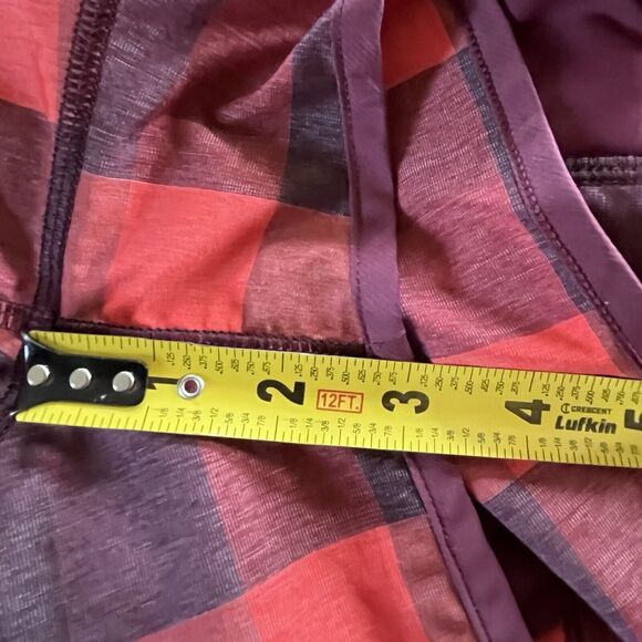 Lululemon Size 10 Speed Short With Liner Womens Yama Check Flaming Tomato Red - Picture 13 of 16